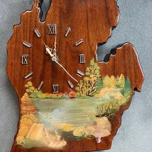 Vintage Michigan Clock Hand-painted clock unique